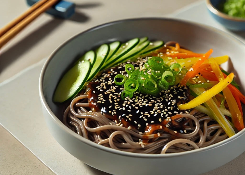 Mangkuk Mie Wijen dengan Saus Wijen Hitam